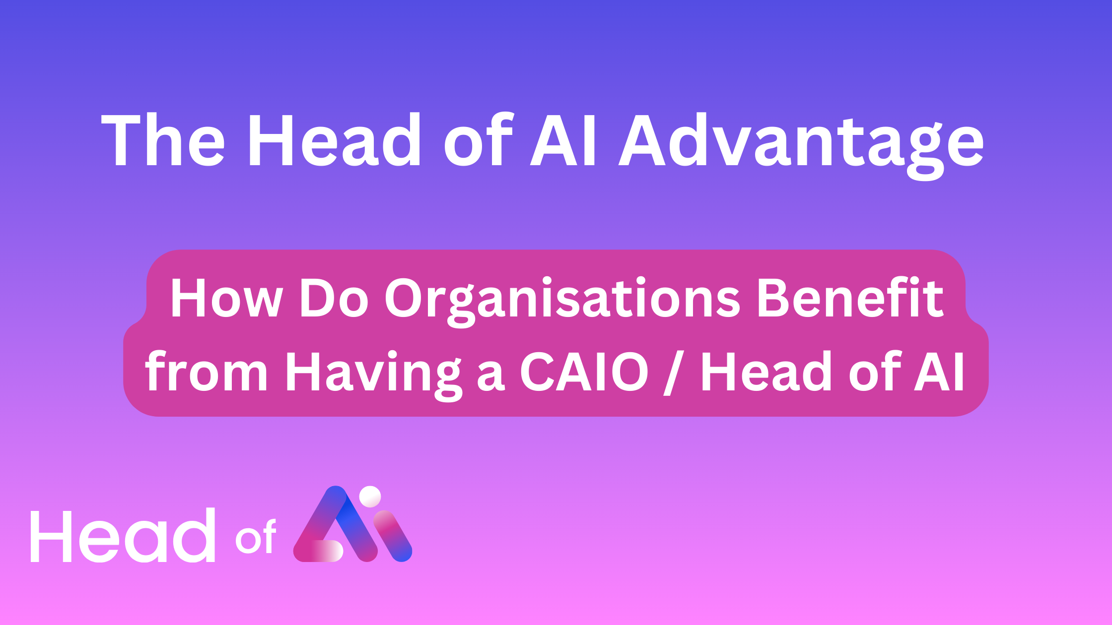 How Do Organisations Benefit from Having a Chief AI Officer / Head of AI?